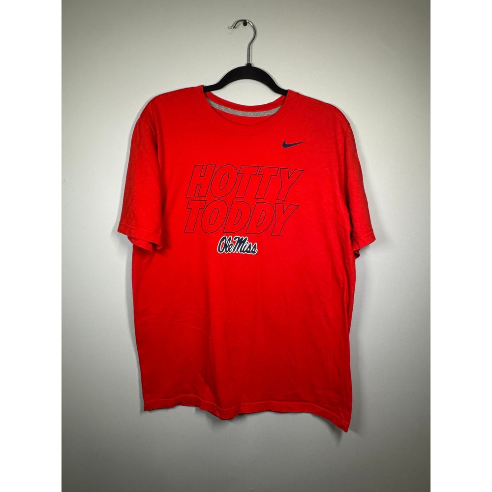 Nike Ole Miss Rebels Hotty Toddy Red Graphic T-Shirt Mens Large NCAA Football